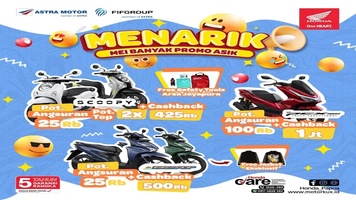 Raih Promo Honda Spesial Mei, Astra Motor Papua!